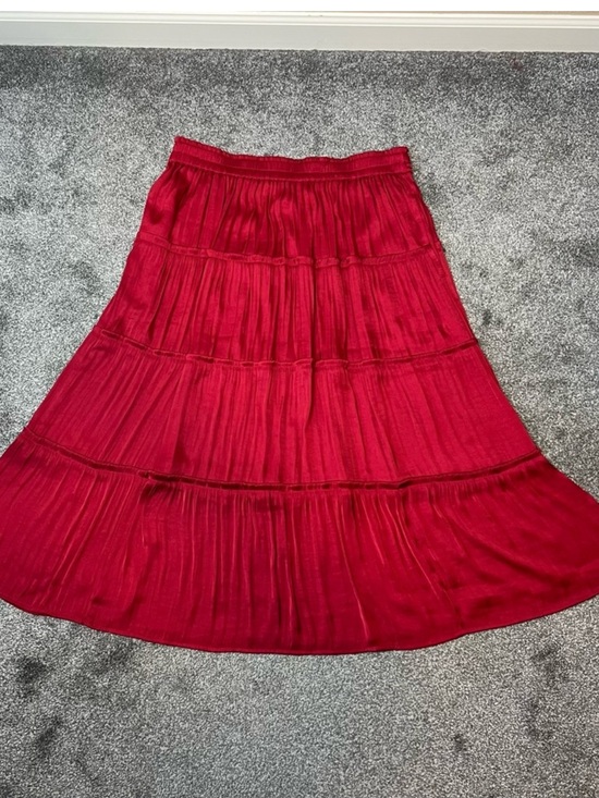 GAP Dresses & Skirts - GAP Satin Red Tiered Maxi Skirt